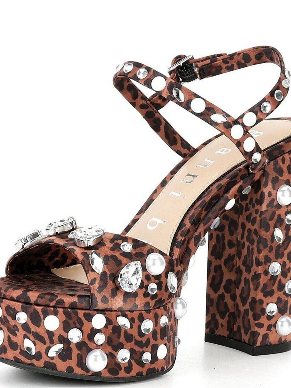 Gianni Bini Sandals Women Calvan Two Leopard Platform Jewel Dress Size 9 New